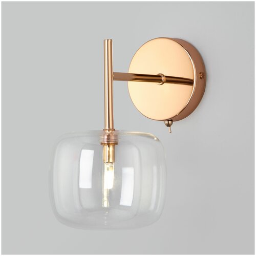 Бра / Настенный светильник в стиле лофт со стеклянным плафоном Eurosvet Jar 70128/1 золото