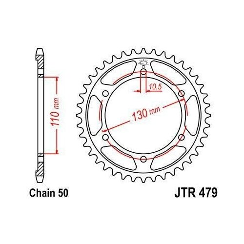 Звезда JT ведомая с черным цинкованием JTR479.48ZBK 48 зубьев