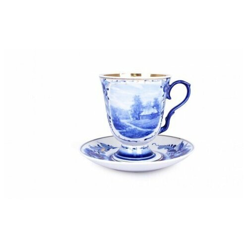 Бокал с блюдцем. Гжельская мануфактура. Форма 