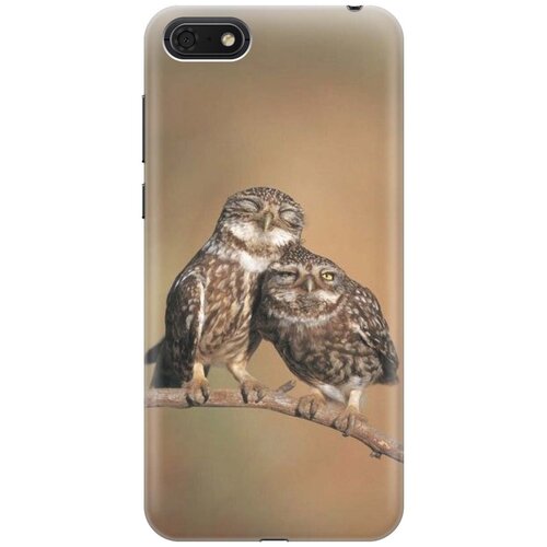 фото Gosso ультратонкий силиконовый чехол-накладка для huawei y5 (2018) / y5 prime (2018) / honor 7s / honor 7a с принтом "пара совушек"