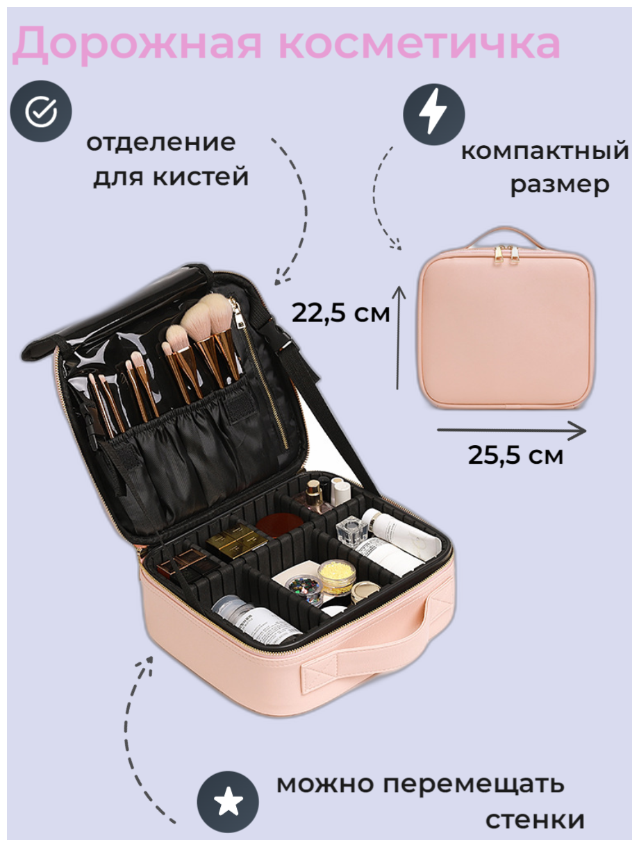 Косметичка 22.5х9.5х25.5 см