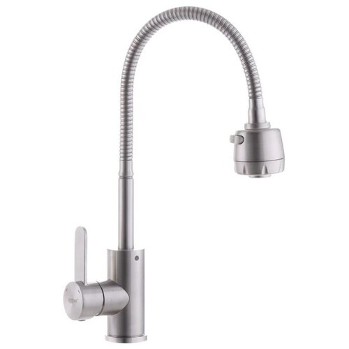 Смеситель для кухни из нержавеющей стали с гибким изливом ZERIX SAS-011 REFLECTOR