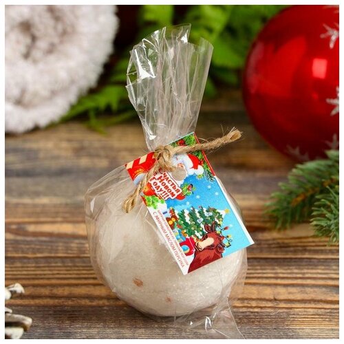 Купить Шипучая бомбочка из гималайской соли Счастья в Новом году с эфирным маслом персика, 140гр, NeMarket