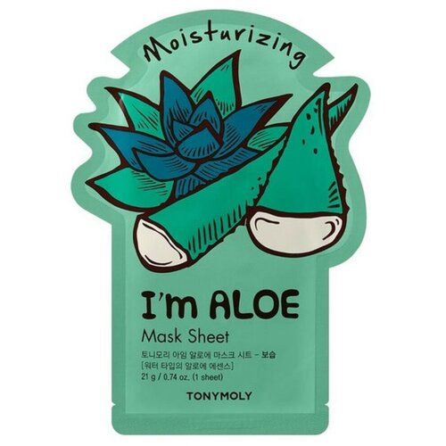 TONY MOLY Маска тканевая с экстрактом алоэ, 21 мл TONY MOLY I’m Real Aloe Mask Sheet Moisturizing