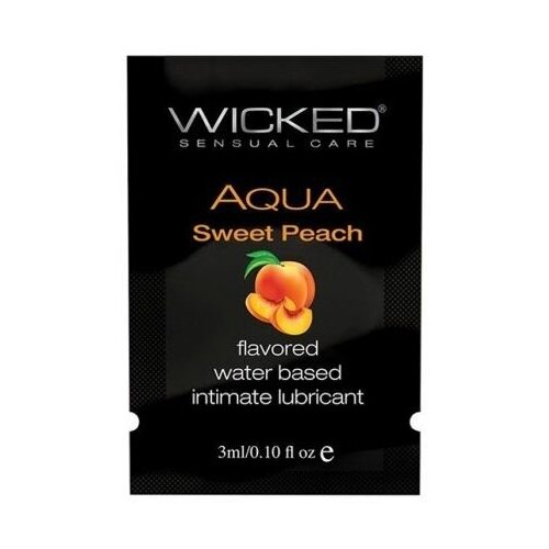 Купить Лубрикант с ароматом спелого персика Wicked Aqua Sweet Peach - 3 мл., Интимные смазки