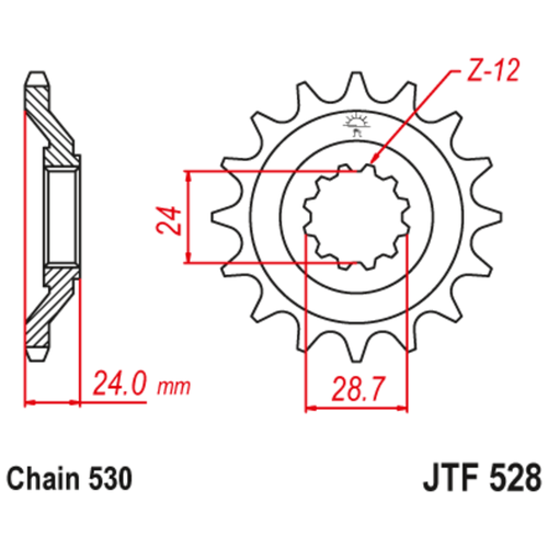 Запчасти JT Звезда ведущая , JT 528.17