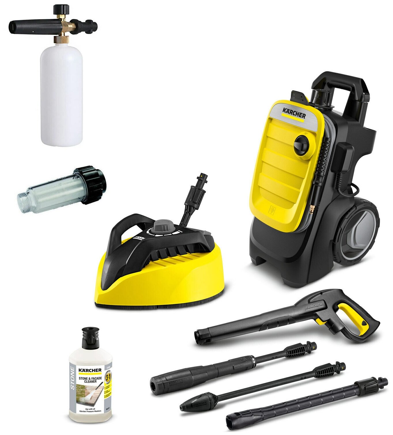 Автомойка высокого давления (минимойка) Karcher K 7 Compact Home (с насадкой для плоских поверхностей) + пенная насадка LS3-k + фильтр