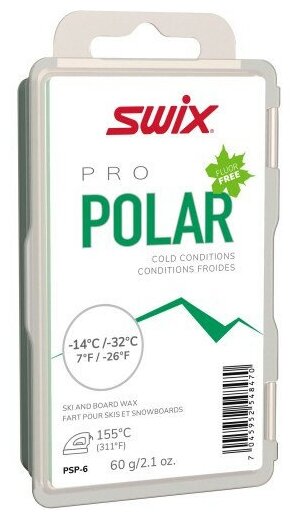 Мазь Swix PS скольжен. для лыж/сноуб. темп.:-14/-32 тверд. 60гр белый (PSP-6) - фото №1