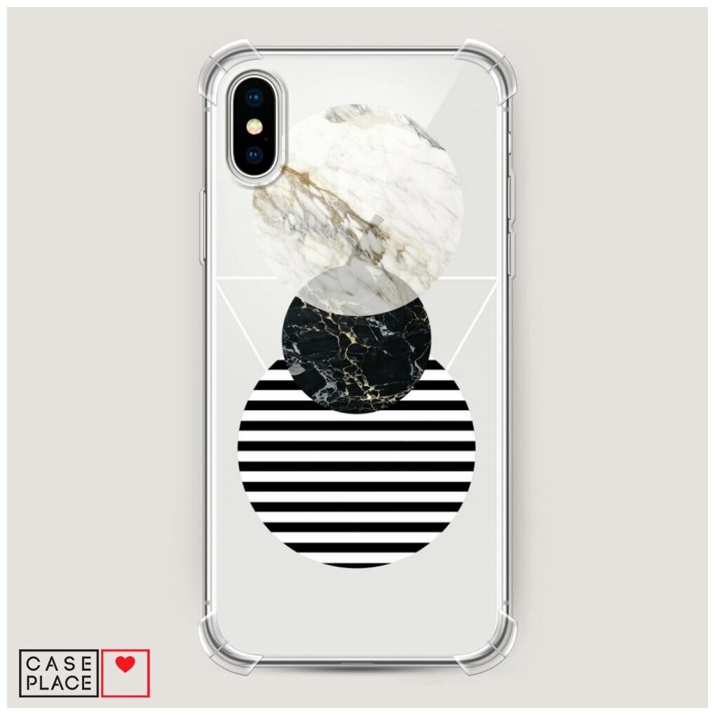 Противоударный силиконовый чехол "Пирамида из кругов" на Apple iPhone XS Max (10S Max) / Айфон Иск Эс Макс