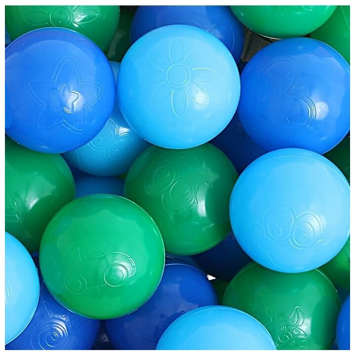 Шарики для сухого бассейна с рисунком, диаметр шара 7,5 см, набор 30 штук, цвет морской - фотография № 8
