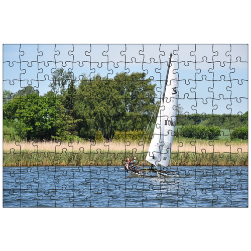 фото Магнитный пазл 27x18см."парусное судно, воды, лодка" на холодильник lotsprints