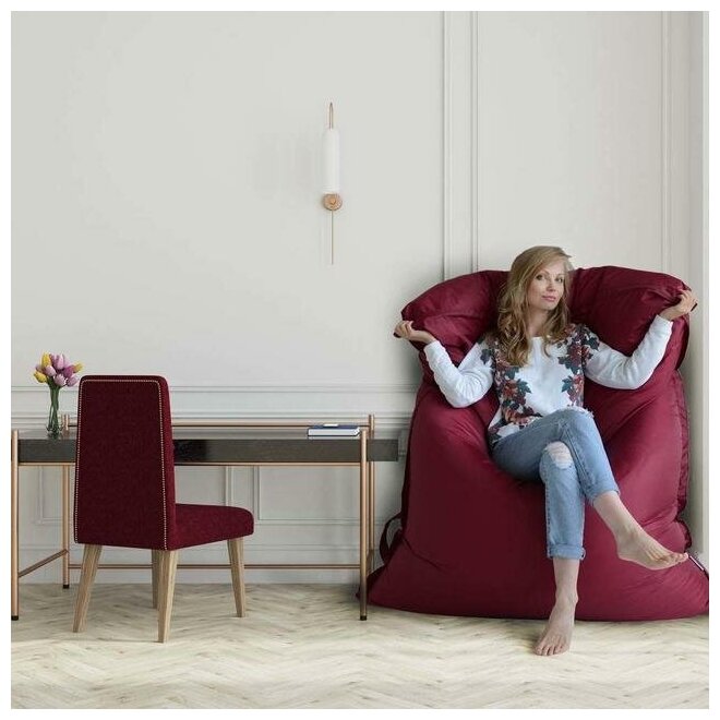 MyPuff кресло-подушка, размер XXХХL-Комфорт, оксфорд, бордовый - фотография № 2