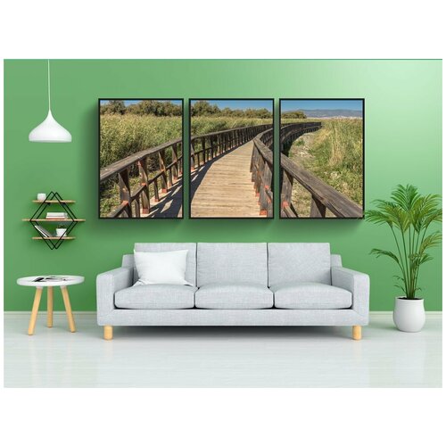 фото Набор модулных постеров для интерьера "шлюз, путь, оттенок" 60x90 см. в тубусе, без рамки lotsprints