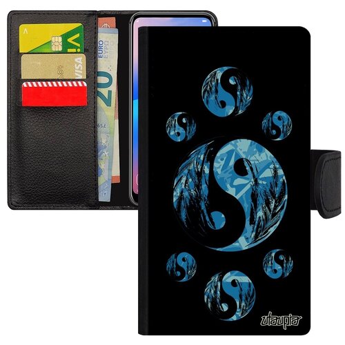 фото Противоударный чехол книжка на мобильный // iphone 8 // "инь и ян" цикл стиль, utaupia, черный