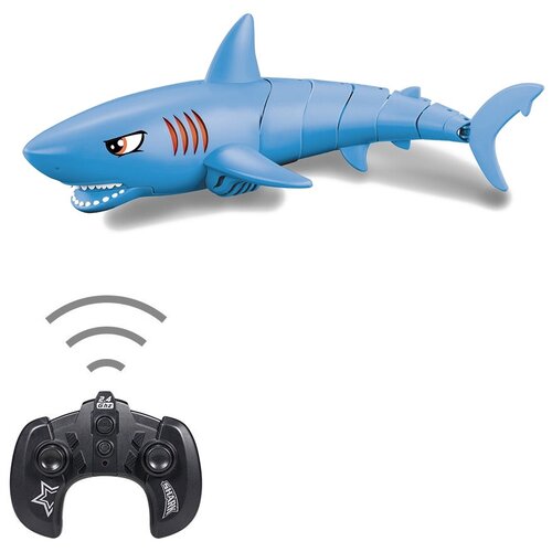 le neng toys эмуляция гидравлического привода акб звук радиоуправляемый экскаватор lnt f2 Le Neng Toys Радиоуправляемый робот Акула (синий, плавает в воде) - LNT-K23B-BLUE