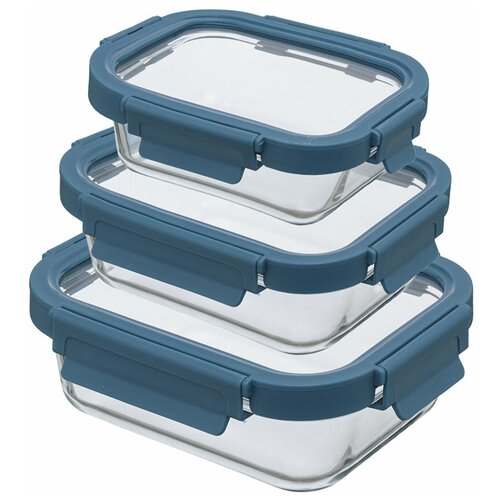 фото Набор контейнеров для запекания и хранения smart solutions, темно-синий, 3 шт. id301rc_7708c