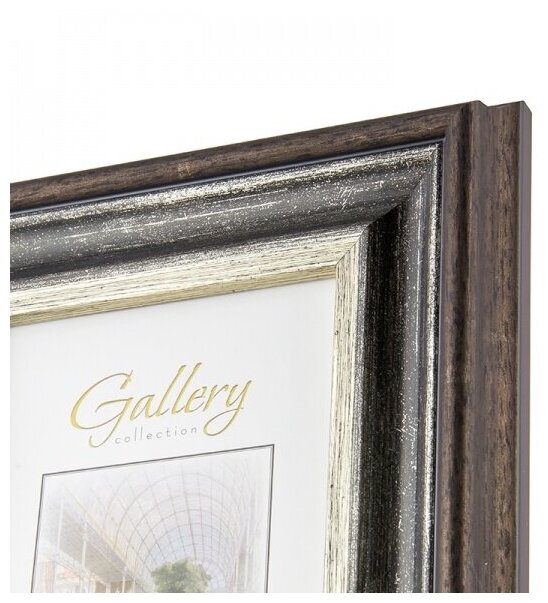 Фоторамка, рамка для фотографии 10х15, галерейная, картинный багет, серебряная окантовка GF 5590