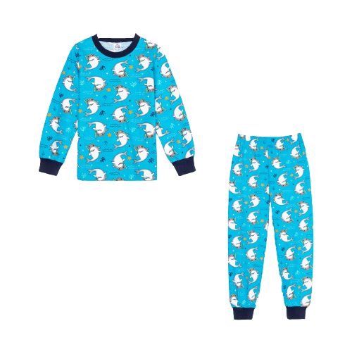Пижама для мальчика, цвет бирюзовый, рост 104