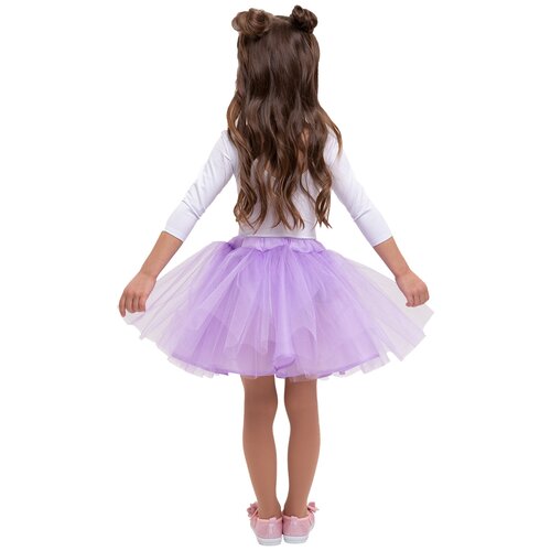 фото Школьная юбка-пачка вестифика, с поясом на резинке, миди, размер 28, фиолетовый