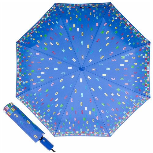 Зонт складной Moschino 8017-OCP Letters Lightblue