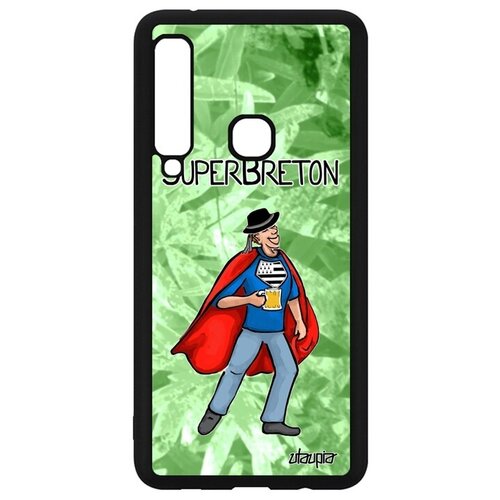 фото Защитный чехол на смартфон // galaxy a9 2018 // "супербретонец" комичный комикс, utaupia, светло-зеленый