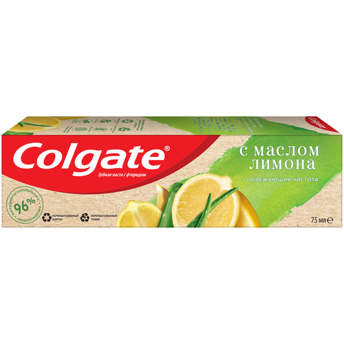 фото Зубная паста colgate naturals освежающая чистота с маслом лимона, 75 мл