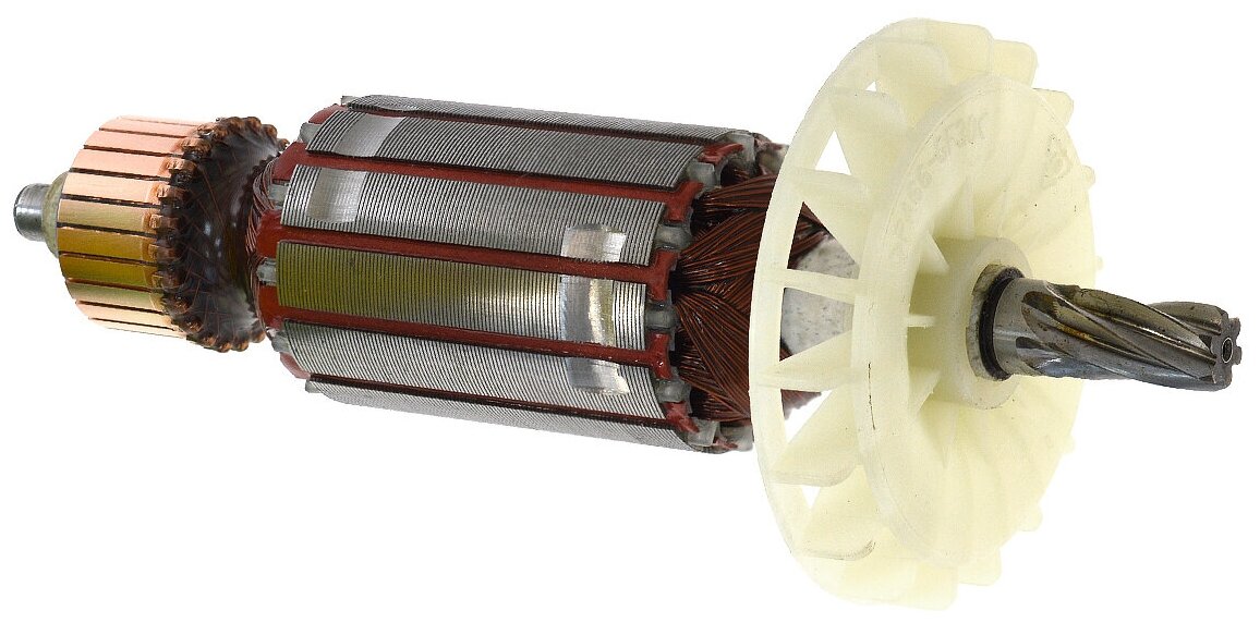 Ротор (Якорь) (L-155 мм, D-35 мм, 6 зубов, наклон вправо) для пилы циркулярной (дисковой) ИНТЕРСКОЛ ДП-140/800 (s/n 550.****)
