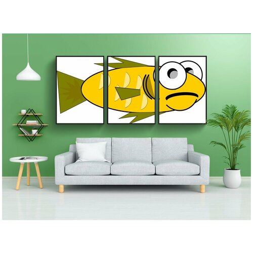 фото Набор модулных постеров для интерьера "золотая рыбка, рыбы, аквариум" 60x90 см. в тубусе, без рамки lotsprints