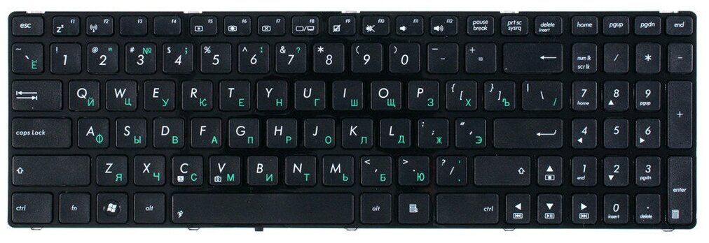 Клавиатура для Asus K50C, K50IJ, K50IN, K50AB, K61IC, K50AF, K50 и др. с рамкой