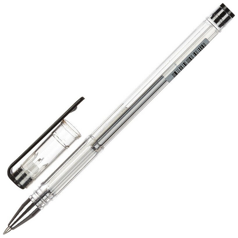 Ручка гелевая неавтоматическая Attache черный стерж, 0,5мм, без манж