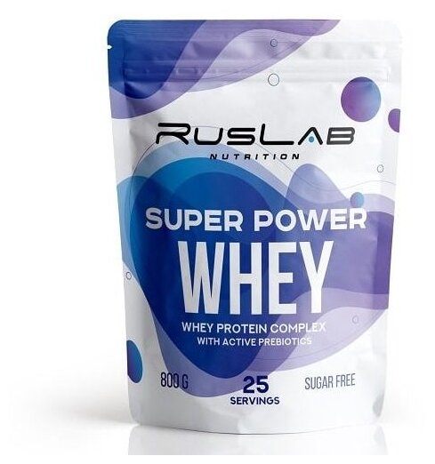 Протеин сывороточный SUPER POWER WHEY, белково-углеводный коктейль (800 гр),вкус клубника со сливками