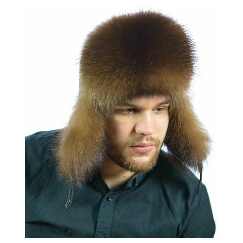 Ушанка из меха енота мужская ВК-064-М размер 61