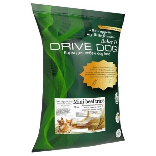 DRIVE DOG Mini beef tripe полнорационный корм для собак мелких пород говяжий рубец с индейкой (5 кг)