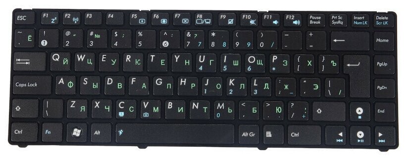 Клавиатура для Asus Eee 1201, 1201N, 1215, U24E, VX6 (MP-09K23SU, 04GNUP2KRU10-3, черная) V1