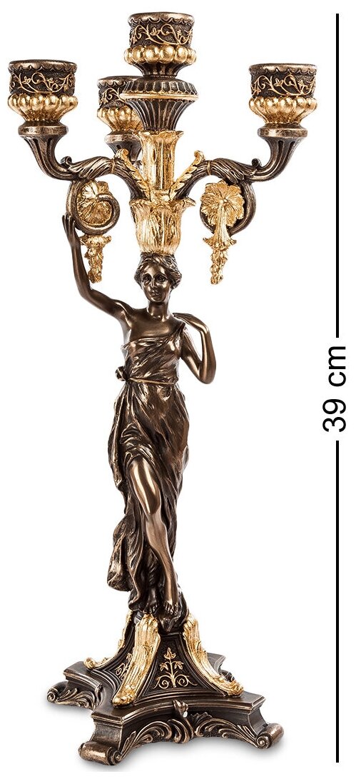 Канделябр в древнеримском стиле Девушка Veronese Высота: 39 см
