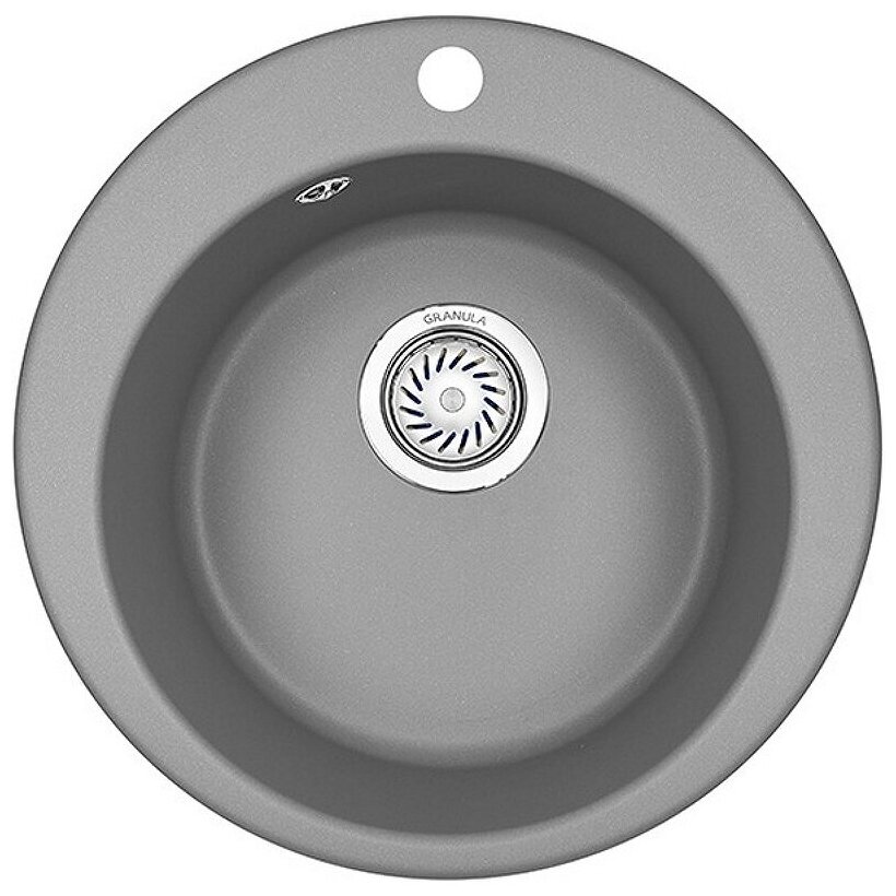 4801, алюминиум, мойка кухонная Granula круглая (D=475)*185 мм - фотография № 1