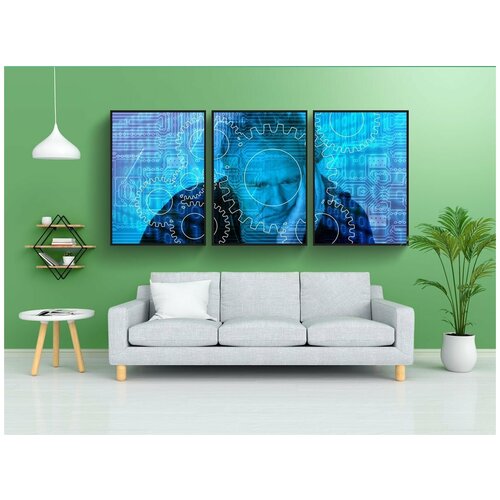 фото Набор модулных постеров для интерьера "человек, старый, старший" 60x90 см. в тубусе, без рамки lotsprints