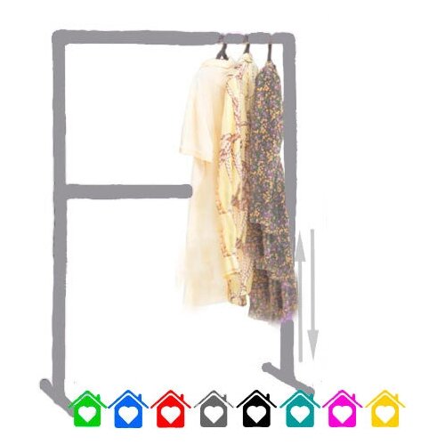 Вешалка рейл серая напольная для одежды 1.5 м. / 1.5 м. GOZHY (металлическая, тканевая)