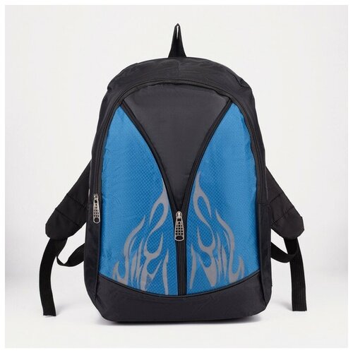 Рюкзак, отдел на молнии, наружный карман, цвет чёрный/синий RECOM мультиколор  