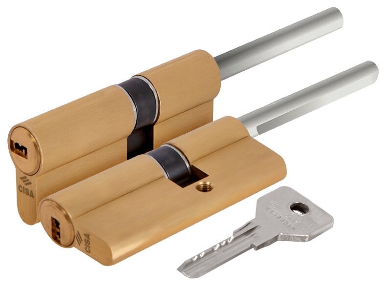 Цилиндровый механизм под вертушку (дл. шток) Cisa ASIX OE307-90.00 (80 мм/45+10+25) латунь