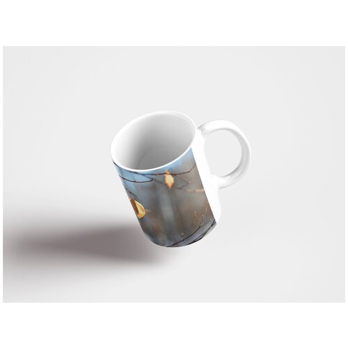 фото Кружка "листья, желтые, зима 320 мл. белая" lotsprints