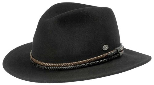 Шляпа федора Bailey, шерсть, утепленная, размер 55, черный