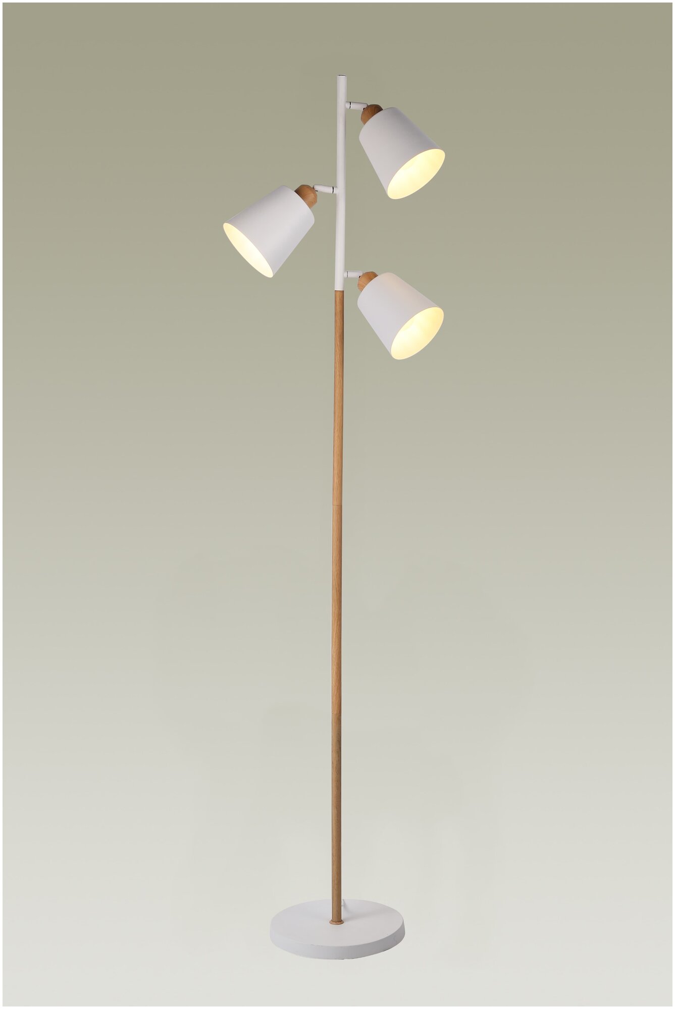 Напольный светильник торшер Moderli V3050-3F Floor 3E2760W песочный белый, коричневое дерево - фотография № 2