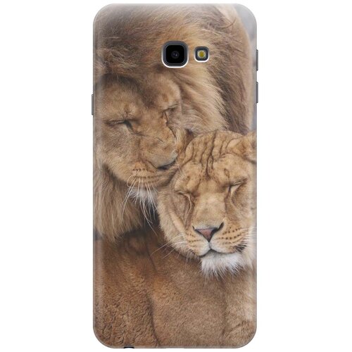 фото Силиконовый чехол на samsung galaxy j4+ / самсунг джей 4 плюс с принтом "милые львы gosso