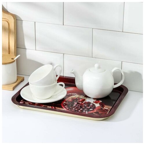 Поднос прямоугольный «Тропические фрукты», 33×26 см, рисунок микс