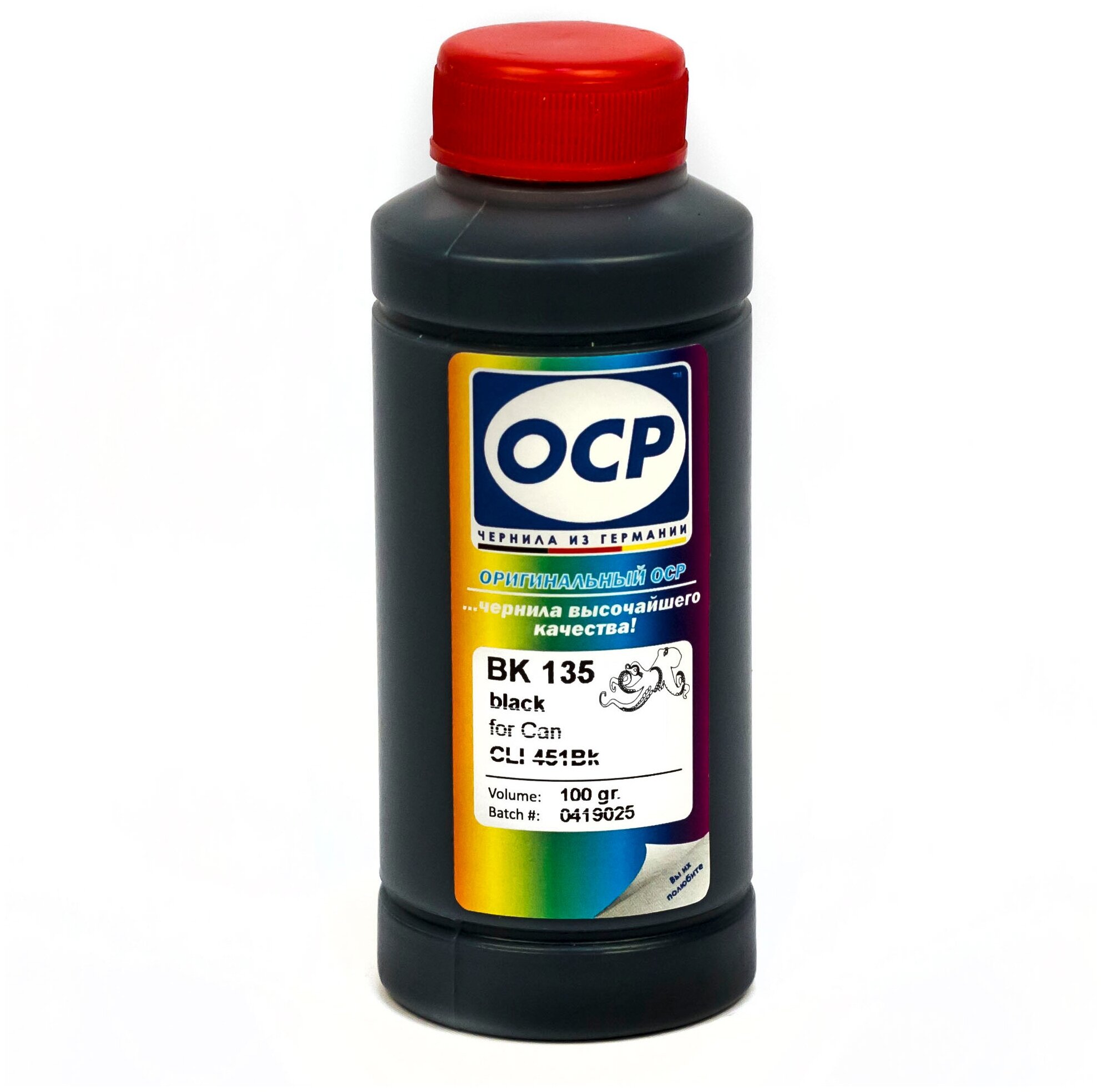 Чернила OCP BK 135 черные водорастворимые для картриджей Canon PIXMA: CLI-451BK