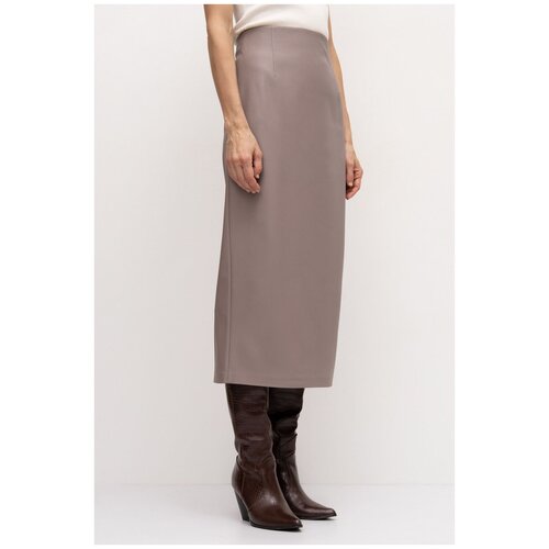 Юбка-карандаш из экокожи EMKA S947/milona Серый 46