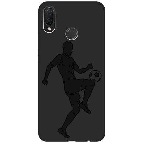 Матовый чехол Football для Huawei Nova 3i / P Smart Plus / Хуавей Нова 3 Ай / П Смарт Плюс с эффектом блика черный матовый чехол boxing для huawei nova 3i p smart plus хуавей нова 3 ай п смарт плюс с эффектом блика черный