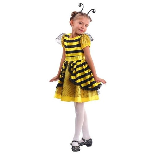 фото Пуговка костюм "пчелка", платье, ободок, размер 122-64
