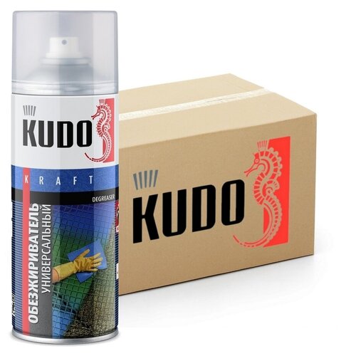 Обезжириватель KUDO, универсальный, аэрозоль, 520 мл., комплект 12 шт.